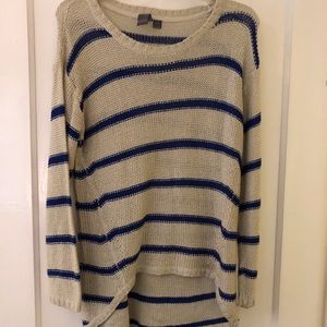 High low blue stripped sweater size M